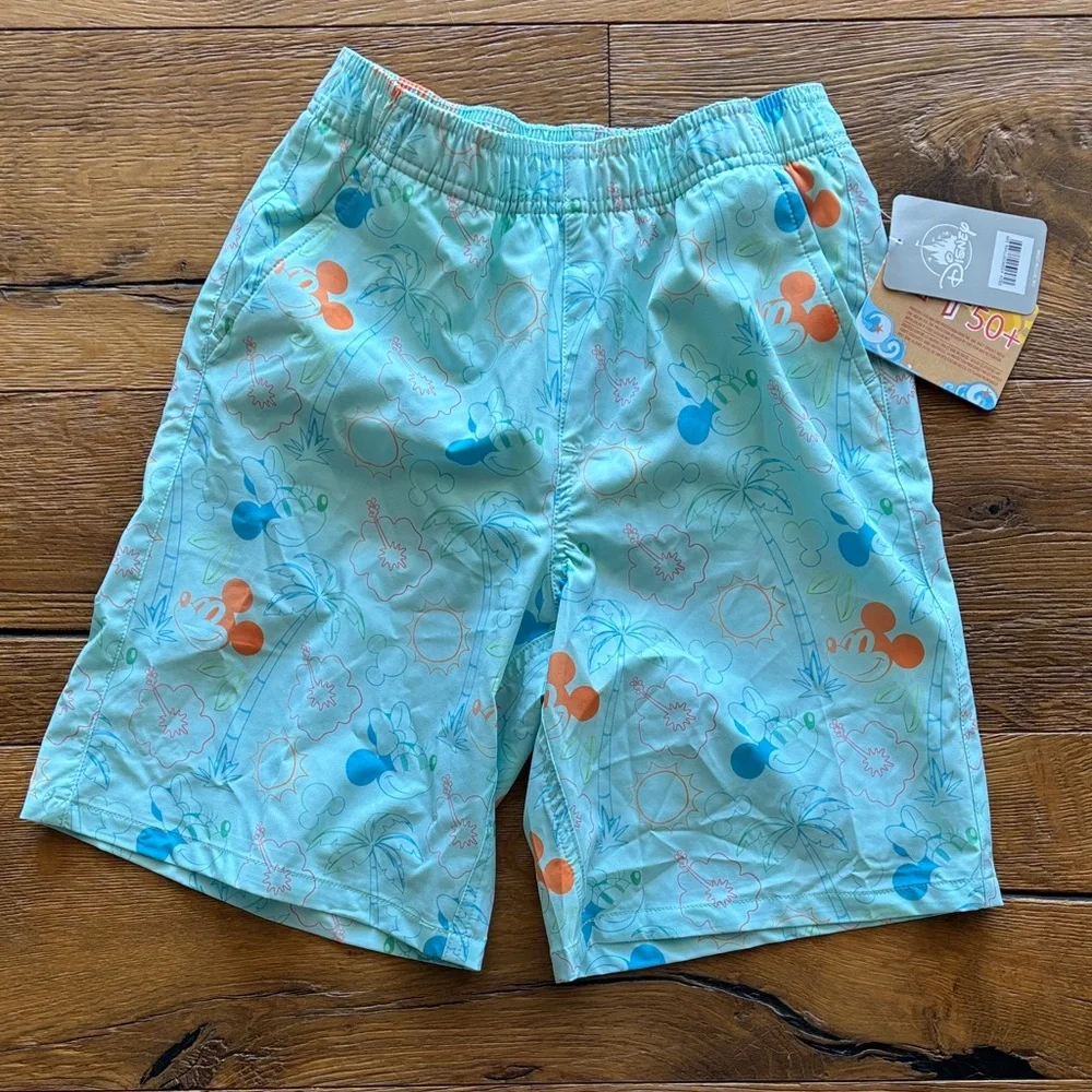 Disney Aqua Mickey Mouse Shorts - Picture 1 of 7
